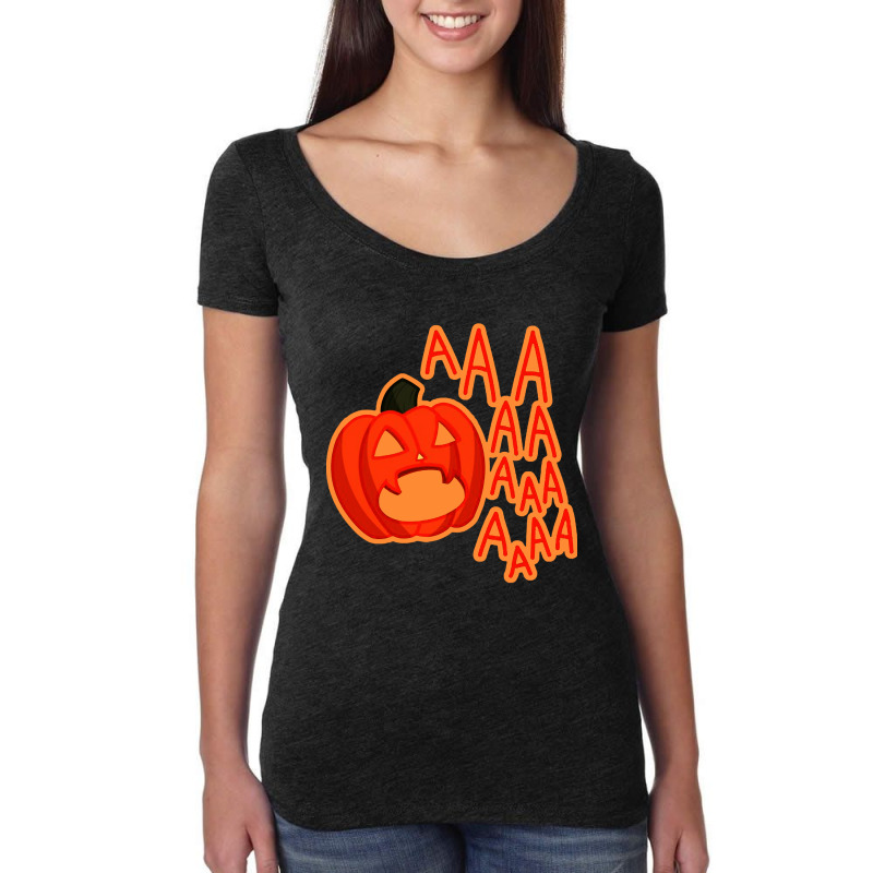 Screaming Pumpkin Women's Triblend Scoop T-shirt by Hatory | Artistshot