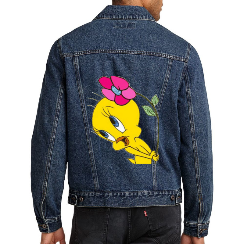 Tweety Flower Men Denim Jacket by robinjumpstart | Artistshot