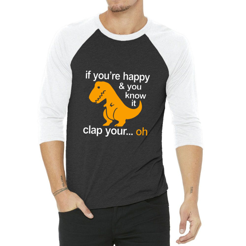 T Rex Clap Your Hands Classic 3/4 Sleeve Shirt | Artistshot