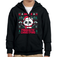 Christmas Pandastic Ugly Youth Zipper Hoodie | Artistshot