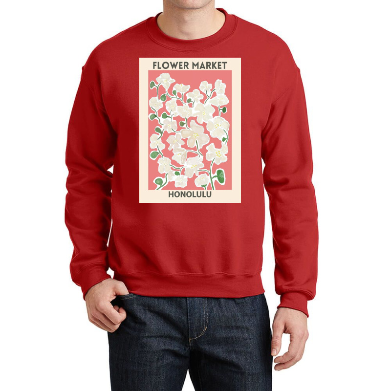 Flower Market   Honolulu Poster Crewneck Sweatshirt | Artistshot