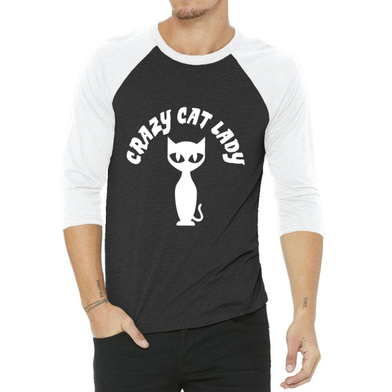 Crazy Cat Lady White 3/4 Sleeve Shirt | Artistshot