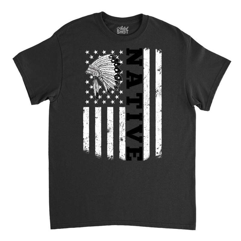 Native American T  Shirt Native American Flag For Native Americans Ora Classic T-shirt by baroncrona555 | Artistshot