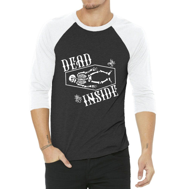 Dead Inside Skeleton Coffin 3/4 Sleeve Shirt | Artistshot