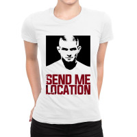 Send Me Location Ladies Fitted T-shirt | Artistshot