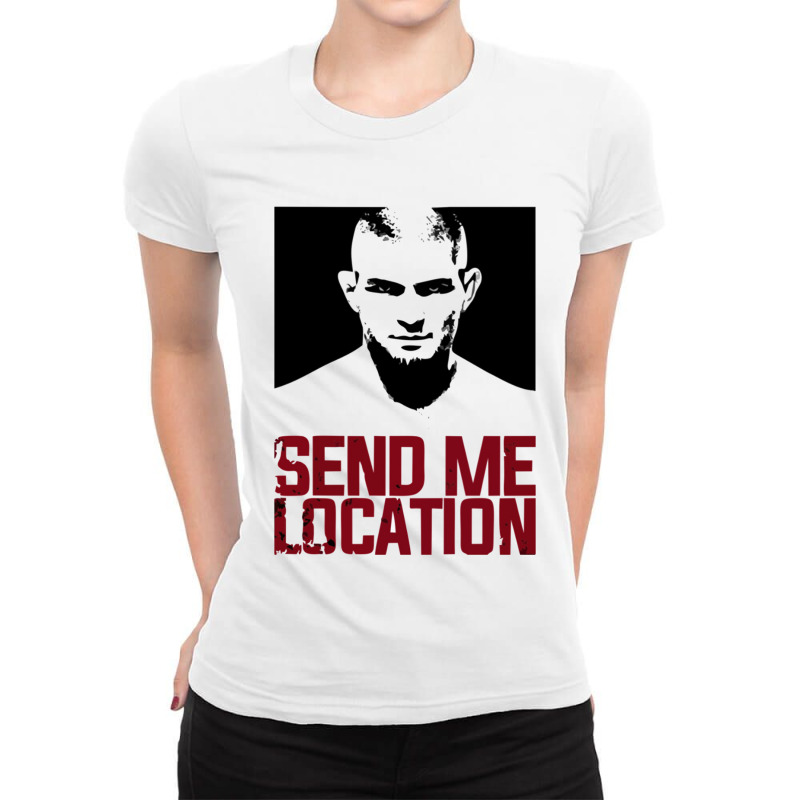 Send Me Location Ladies Fitted T-Shirt by Carlos77 | Artistshot