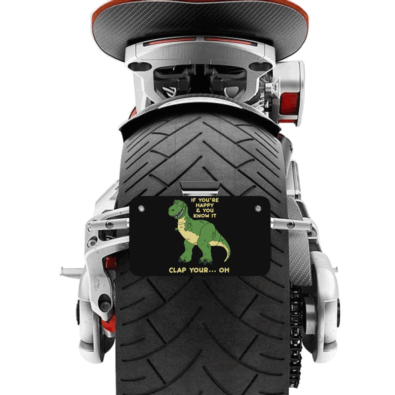 Clap Your Hands Dinosaur Motorcycle License Plate | Artistshot