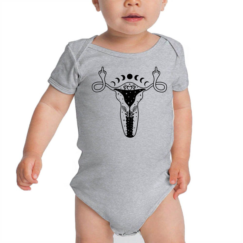 Uterus Shows Middle Finger Feminist Feminism T Shirt Baby Bodysuit By ...