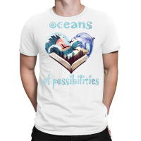 Womens Oceans Of Possibilities Summer Reading 2022 Librarian V Neck T T-shirt | Artistshot