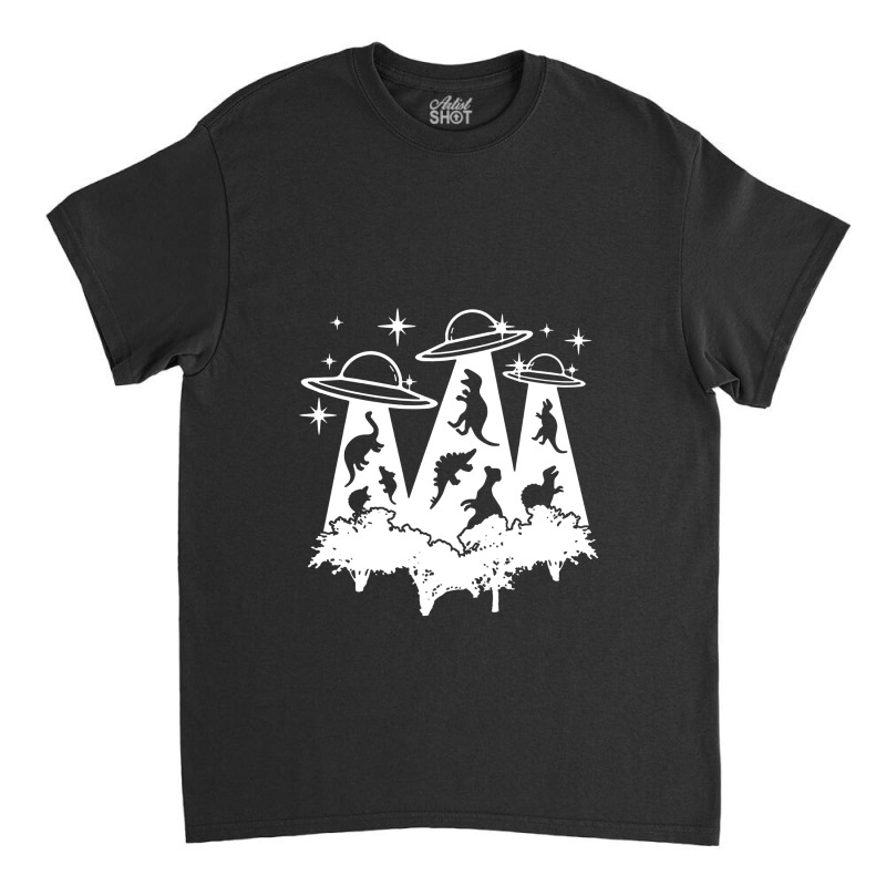 Dinosaur Alien Abduction Ufo T Rex Classic T-shirt | Artistshot