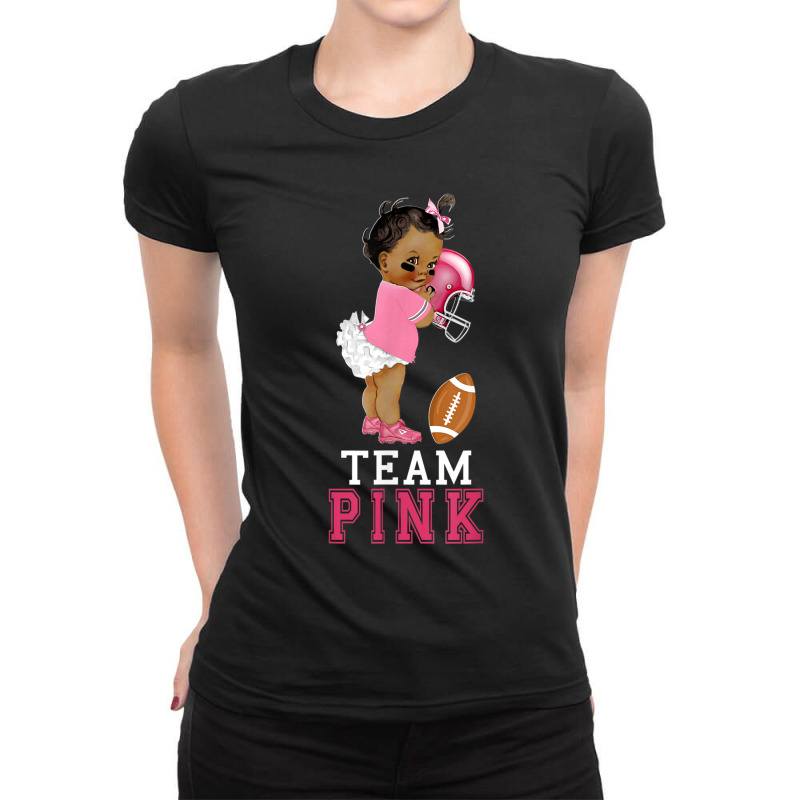 Ethnic Girl Football Player Team Pink Gender Reveals Ladies Fitted T-Shirt by Hoang95 | Artistshot