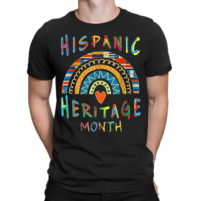 Hispanic Heritage Month Rainbow Gifts Latin Country Flags T Shirt T-Shirt by Courtney Renee Jensen | Artistshot