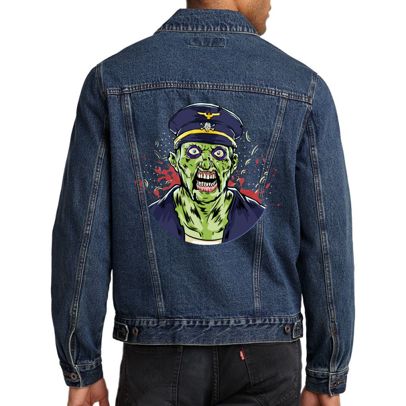 Zombie Halloween Scary Ghost Green Men Denim Jacket | Artistshot