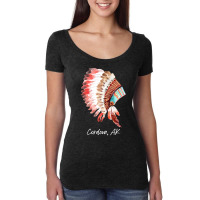 Native Indian Tribal Headdress Art T  Shirt Cordova Alaska Watercolor Women's Triblend Scoop T-shirt | Artistshot