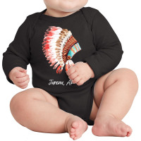 Native Indian Tribal Headdress Art T  Shirt Juneau Alaska Watercolor N Long Sleeve Baby Bodysuit | Artistshot