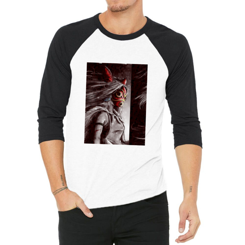 Mononoke Wolf Anime Tra 3/4 Sleeve Shirt by jhonsonrames | Artistshot