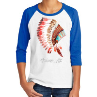 Native Indian Tribal Headdress Art T  Shirt Palmer Alaska Watercolor N Youth 3/4 Sleeve | Artistshot