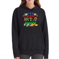 Funny Eat Sleep Build Repeat Building Blocks Kids Vintage Hoodie | Artistshot