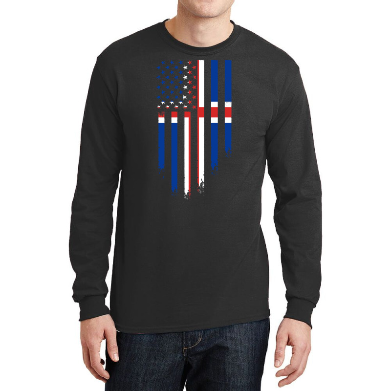 Iceland Icelandic Roots American Flag | Icelandic Roots Long Sleeve Shirts by John Phillips | Artistshot