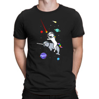 Unicorn Riding Narwhal In Space T-shirt | Artistshot