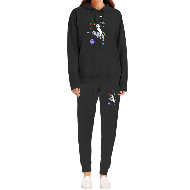 Unicorn Riding Narwhal In Space Hoodie & Jogger Set | Artistshot