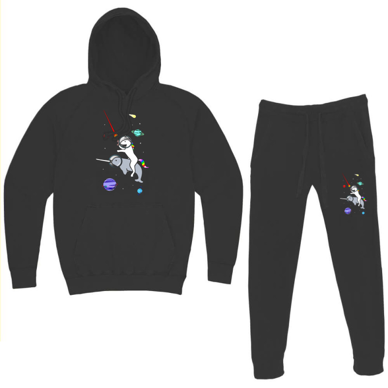 Unicorn Riding Narwhal In Space Hoodie & Jogger Set | Artistshot