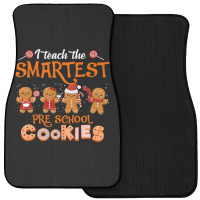 Teach Smartest Preschool Cookies Teacher Christmas Xmas Pjs T Shirt Front Car Mat | Artistshot