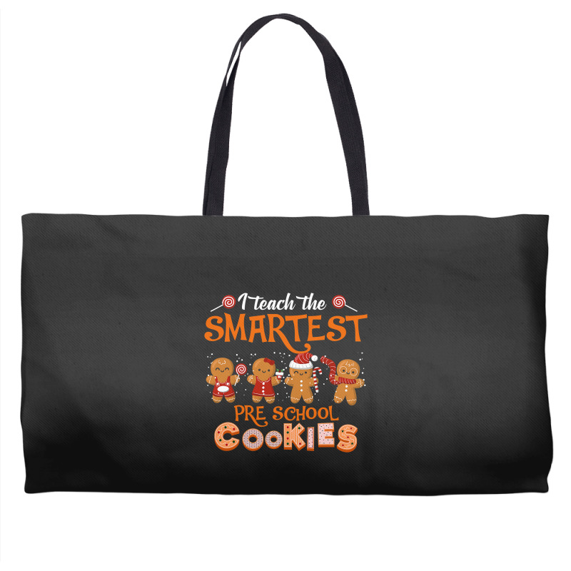 Teach Smartest Preschool Cookies Teacher Christmas Xmas Pjs T Shirt Weekender Totes | Artistshot