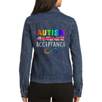 Autism   Red Instead   Acceptance Not Awareness T Shirt Ladies Denim Jacket | Artistshot