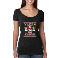 I Teach The Cutest Art Snowmies Dabbing Teacher Ugly Sweater T Shirt Women's Triblend Scoop T-shirt | Artistshot