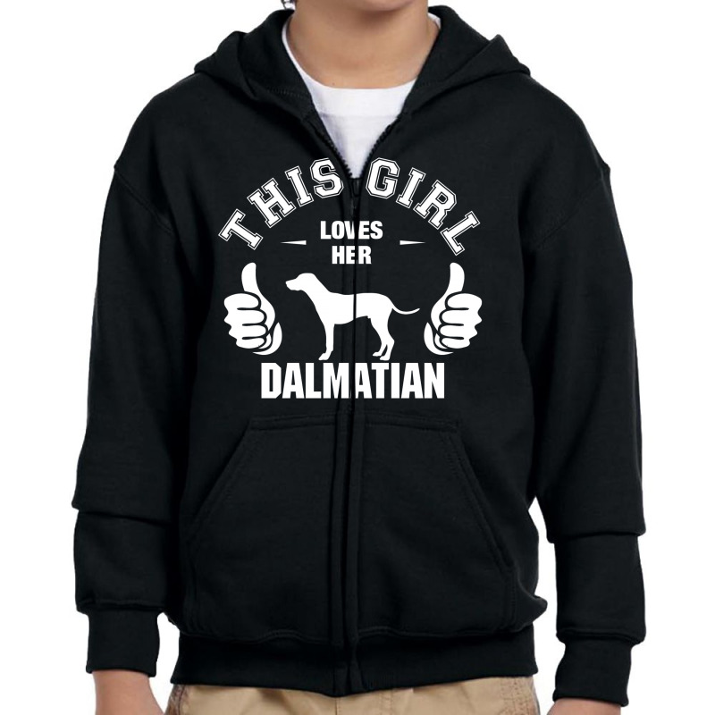 This Girl Loves Her Dalmatian Youth Zipper Hoodie by tshiart | Artistshot