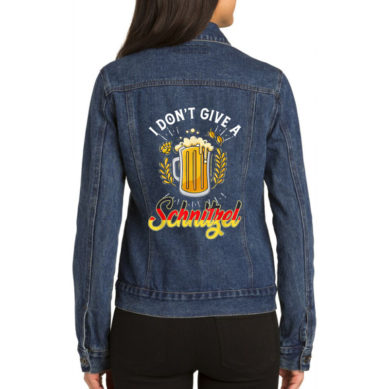 Schnitzel German Funny Flag Event Celebration Oktoberfest T Shirt Ladies Denim Jacket by Courtney Renee Jensen | Artistshot