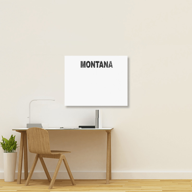 Vintage Montana Bold Black Text Mt Apparel T Shirt Landscape Canvas Print | Artistshot