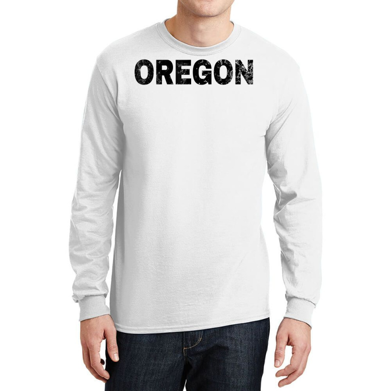 Vintage Oregon Bold Black Text Or Apparel T Shirt Long Sleeve Shirts | Artistshot