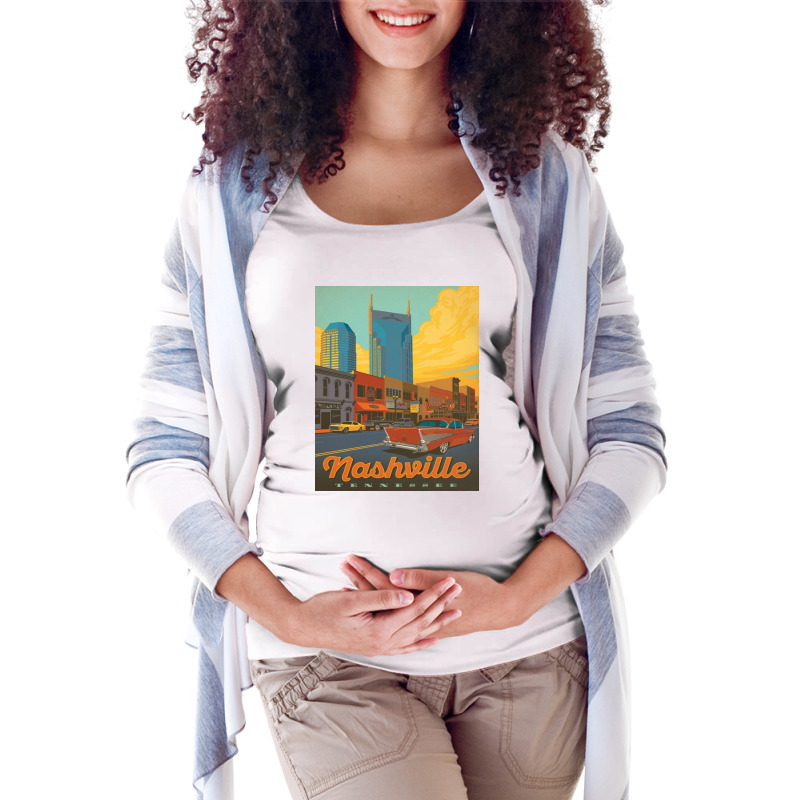 Nashville Tn Building Maternity Scoop Neck T-shirt by JuanCrawford | Artistshot