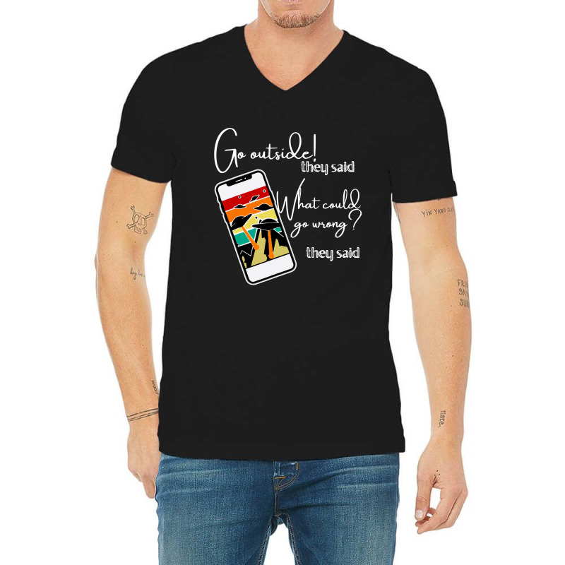 Go Outside V-Neck Tee by Admiral Art | Artistshot