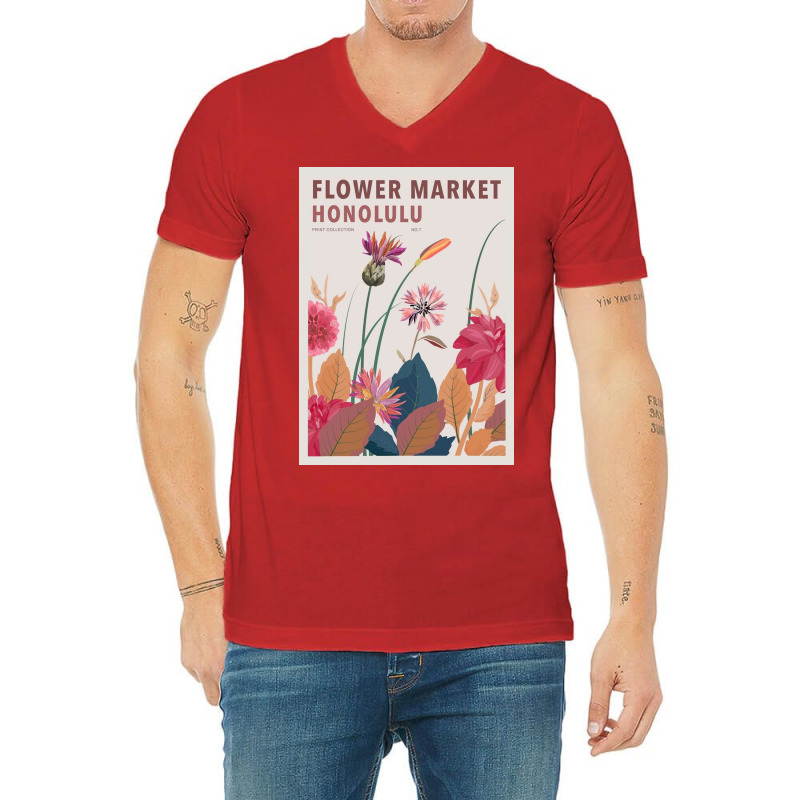 Flower Market Honohulu V-neck Tee | Artistshot