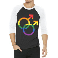 Linked Mars Symbol Gay Pride 3/4 Sleeve Shirt | Artistshot