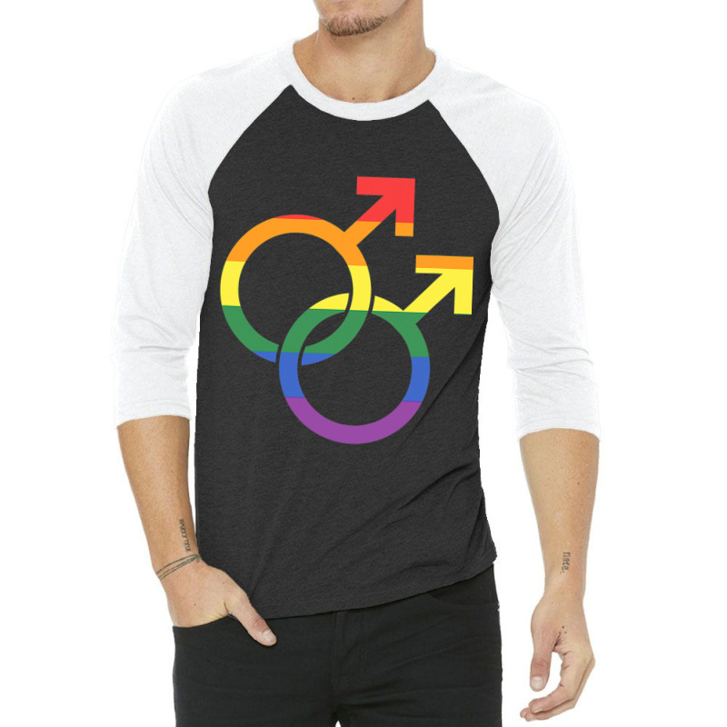 Linked Mars Symbol Gay Pride 3/4 Sleeve Shirt by GrahamWalsh | Artistshot