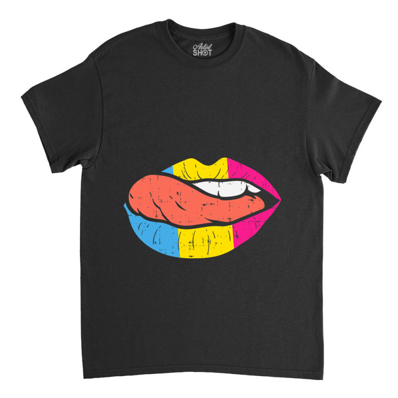 Lips Lick Pan Pride Pansexuality Lgbt Classic T-shirt by GrahamWalsh | Artistshot