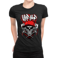 Hip Hop Skull Break Dance B-boy Beat Box Rap Ladies Fitted T-shirt | Artistshot