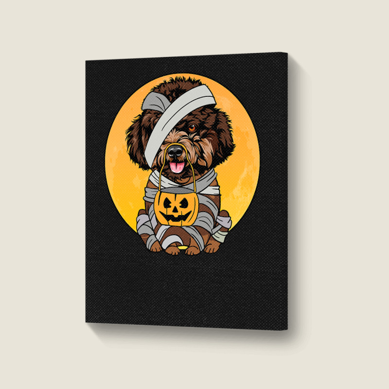 Poodle Dog Cute Halloween Costume Dog Lover Design 103 Portrait Canvas Print | Artistshot