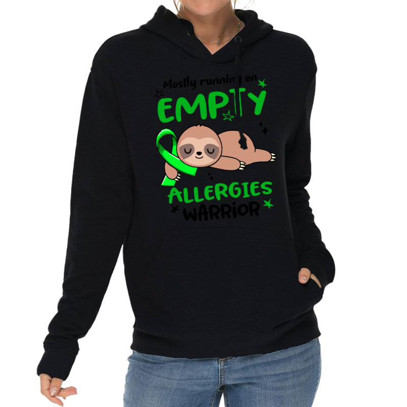 Allergies Awareness T  Shirt Mostly Running On Empty Allergies Warrior Lightweight Hoodie by biscuitsregularly | Artistshot