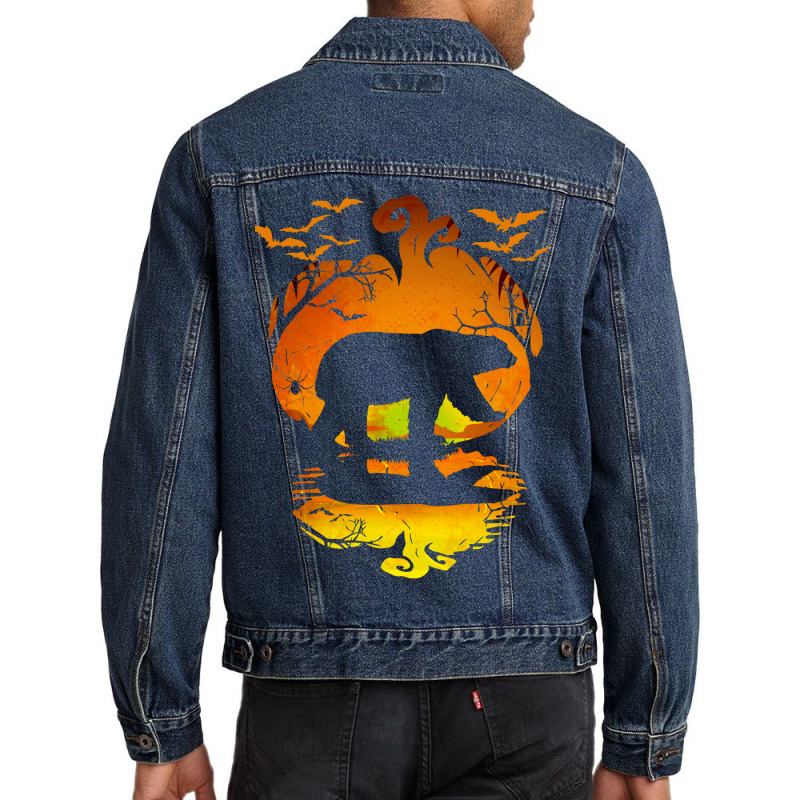 Bear Polar Bear Silhouette Pumpkin Halloween Costume 402 Polar Panda Men Denim Jacket by permad | Artistshot