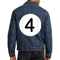 Purple Pool Ball Number Four Back Print T Shirt Billiards 4 Men Denim Jacket | Artistshot