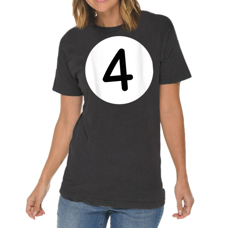 Purple Pool Ball Number Four Back Print T Shirt Billiards 4 Vintage T-shirt | Artistshot