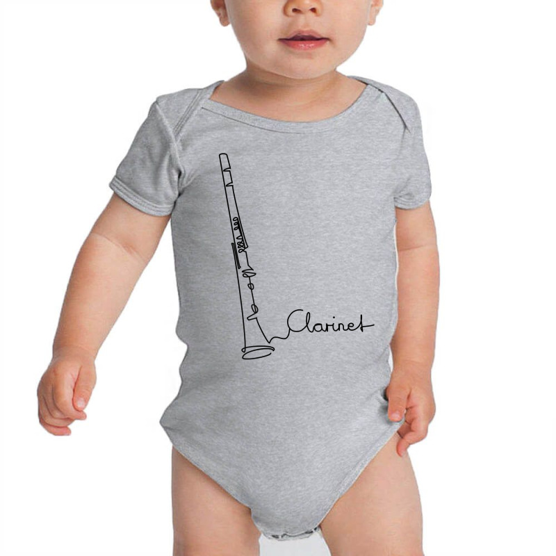 Clarinet Player Music Orchestra Design One Line Clarinet T Shirt Baby Bodysuit | Artistshot