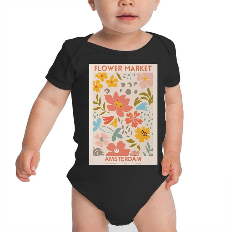 Flower Market Amsterdam Baby Bodysuit by David J | Artistshot