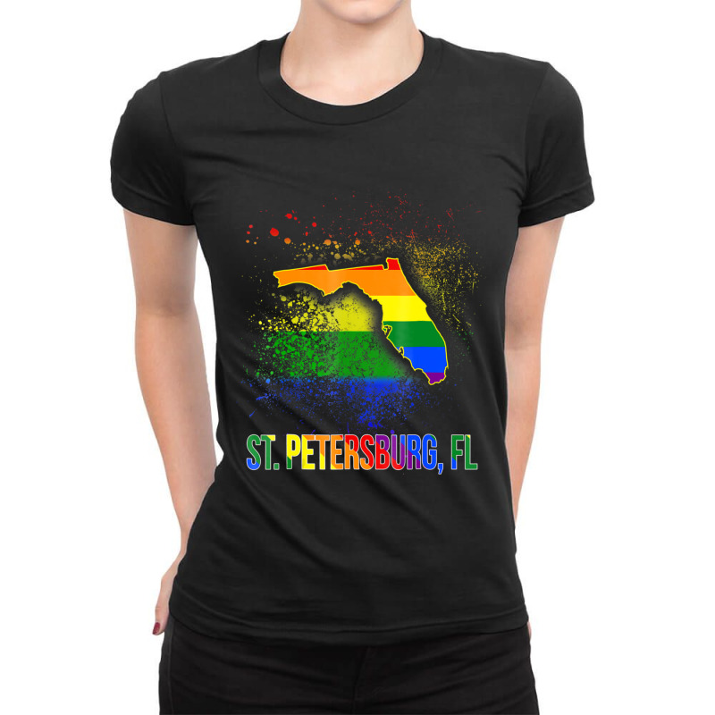 St Petersburg Florida Lgbt Pride Ladies Fitted T-Shirt by GarrickElzea | Artistshot