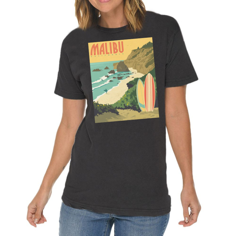 Malibu Calivornia Beach Vintage T-Shirt by Mariartin | Artistshot